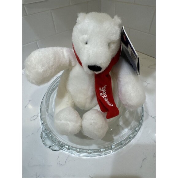 Coca Cola Polar Bear, Coke Plush Toy, 2014 Coca Cola 7" inch White Bear - Picture 11 of 11